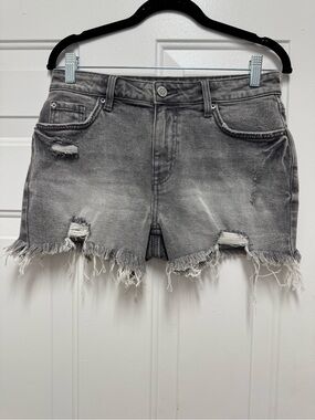 YMI Distressed Frayed Hem Jean Shorts - Gray 0150
